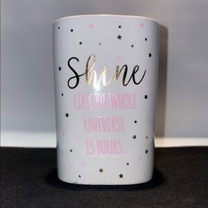 Shine White and Gold Bath Storage Cup